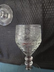Vintage Paden City Spring Orchard Etch No 545 Footed Cordial Glasses Set 8 1930s