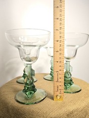 Cristal D’Arques Siesta Margarita Glasses Set 4 Cactus Stem Vintage Barware