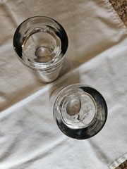 Vintage DorothyThorpe 2 Silver Rim Highball Glasses Scroll L Monogram MCM 1960’s