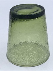 Vintage MCM Juice Or Rocks Glass Fire And Light Crackle Spaghetti Crackle ???