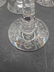 Set Of 9 Vintage Etched Crystal Wine Glasses Wheat Harvest Pattern Mid Century