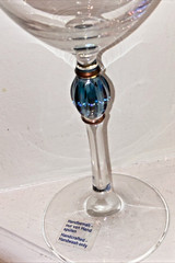set 6 new Schott Zwiesel white wine footed glass in Camelot blue / gold #7350/0