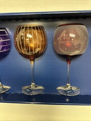 Mikasa France Large Balloon Goblet 9″ Wine Glass Water 4 Stem Set Cheers Mix HTF
