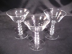 Imperial Glass Candlewick Clear Stem 3400 Champagne/Tall Sherbet Group of 10