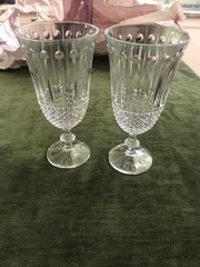 Set Of 2 Shannon Crystal By Godinger Sutton Place Iced Tea Glass Goblets 7 1/2”