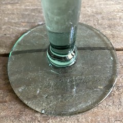 Set of 2 Mexican Recycled Hand Blown Glass Sea Green Wine/Water Goblets