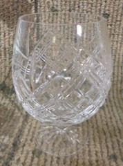 Signed Royal Brierly Honeybourne Pattern Cut Crystal Brandy Glasses-Set of Four