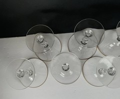 Lot 6 Fostoria Aurora 6092 Gold Rim Wine Glasses 5.5in Goblets Vintage Hollywood