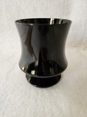 MCM Seneca FASHIONABLE Elegant BLACK Glass LOW WATER GOBLET Non Optic