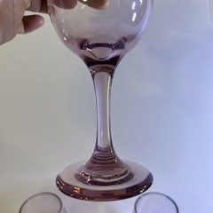 One LIBBEY Premiere Pink Rose Teardrop Wine Glass Stemmed Goblet Vintage