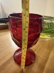 Vintage Viking Georgian Ruby Red Honeycomb 5¾» Water Wine 8 Oz Goblets – 5 Piece