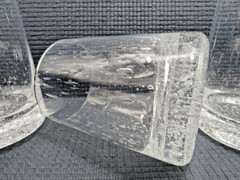 Schott Zweisel Crystal Falling Rain/Bubble Glass 4 Juice Tumblers 3 3/4″t