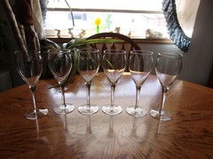 Wine Tulip Teardrop Fluted Tapered Blown Crystal – Set of 6