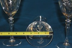 Crystal Wine/water/tea Goblets Etched Floral Design 8 1/4” Set Of 4