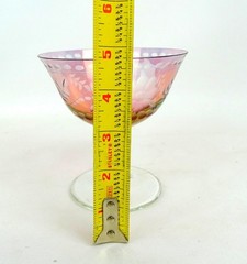 Home Essentials Crystal Cut Luster Red 2pc 8oz 4 5/8″ Sherbets 2007-
