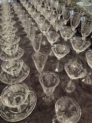 Vintage Fostoria Romance Etched Crystal Glassware 100 Piece Set – Excellent Cond