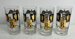 4 Vtg Mid-Century Libbey Ancient Alchemy Symbols Rx Apothecary Highball Glass