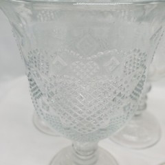Set of 5 Avon Fostoria Crystal HEARTS AND DIAMONDS-CLEAR Goblets EXCELLENT