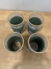 Wedgwood Jasperware Jeanette Green Hellenic Drinking 6 oz Juice Glasses Set of 8