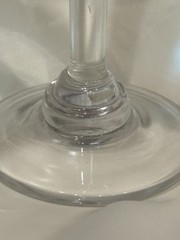 Three (3) Blue Clear Stemmed 9 1/4” Wine Water Goblets Glasses