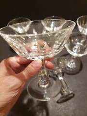 (6) Sherbet Champagne Glasses 4-1/2″ Crystal Van Dijck Royal Leerdam Netherlands