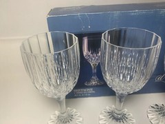 Cristal d’Arqies Bretagne Lead Crystal Wine Glasses France Set Of 4 New