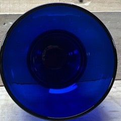 (6) Flat Tumbler Shaeffer Cobalt Blue by IMPERIAL GLASS-OHIO 4”