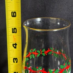 Vtg Libbey Holly Berry Christmas 14oz Tumblers Gold Rim Set of 4 Vintage Holiday
