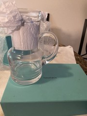 TIFFANY & CO. CRYSTAL BEDSIDE WATER CARAFE PITCHER & TUMBLER GLASS MINT WITH BOX