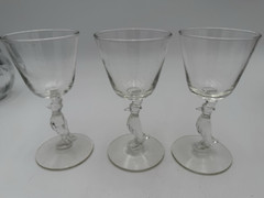 Vintage Libbey Wine Glasses Lot of 3 Old Crow in Top Hat E137
