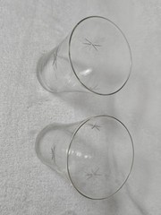 Vintage 6 Point Atomic Starburst/Bethlehem Star Pattern (MCM) Barware Glasses