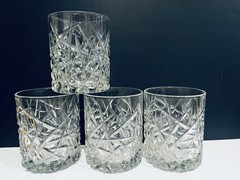 4 Cristal D’ Arquis Sculptra Double Old Fashion Glasses USA 12oz 4”