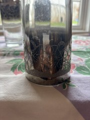 Vintage Dorothy Thorpe Silver Fade Highball Glasses —Set of 6 etched floral
