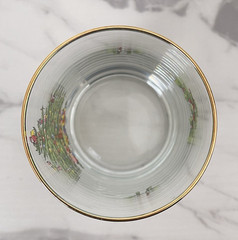 4 Spode Christmas Tree Double Old Fashioned 14 oz Gold Rimmed Glasses READ