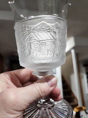 LG WRIGHT GLASS WESTWARD HO SPOONER/SPOON HOLDER 6 1/2″