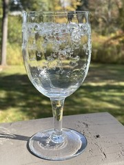 5 Saint Louis Crystal «Cleo» Pattern Glass Water Goblets Circa 1910