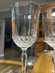 Set of 2 Cristal D’Arques Longchamp Water Goblets Bar Stemware Crystal