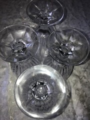 4 Godinger SHANNON Crystal SOUTH BEACH Palm Tree 16oz ICED TEA Water GOBLETS 7¾»