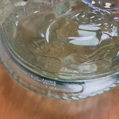 Libbey Orchard 3 QT. Fruit Green Glass Embossed Deep Casserole Dish Lid Baking