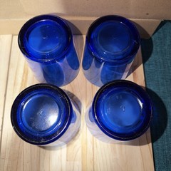 LIBBEY FLARE COBALT BLUE DOUBLE OLD FASHIONED GLASSES LOT OF 4