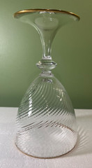 ELEGANT NASON MORETTI MURANO PL4 SWIRL BOWL GOLD TRIM WATER GOBLET