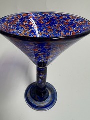 Vintage San Miguel Handblown Confetti Margarita Martini Glass By Jay Weberling