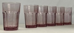 Set of 6 Vintage Libbey Pink Tumblers | Mid-Century Ribbed Drinking Glasses
