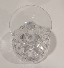 Nachtmann Patrizia Crystal Cut Wine Glass Teardrop Bowl, Faceted Stem 4oz 5 3/8″