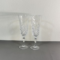 Cristal d’Arques Masquerade Crystal Champagne Flutes Set of 2 France 8.5″