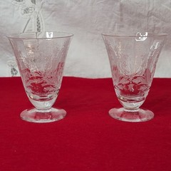 2 Juice Glass Blue Bell by Tiffin-Franciscan Height: 4 in Blown Glass