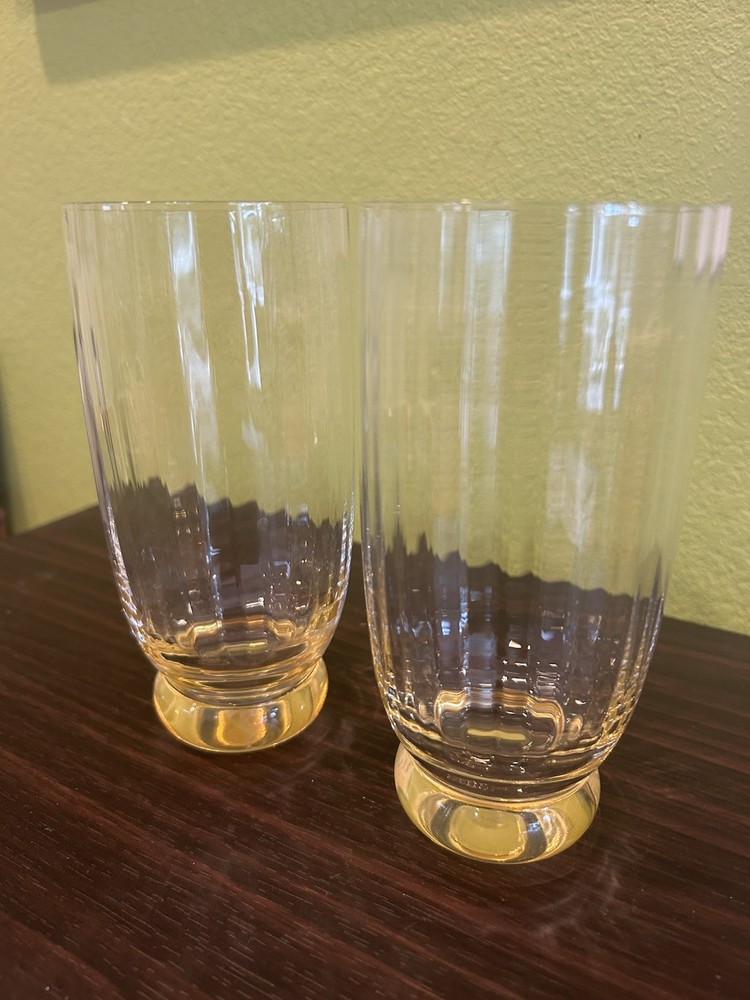Set of 2 Villeroy & Boch New Cottage Light Amber Long Drink Tumblers