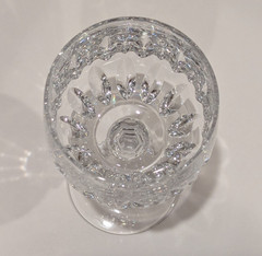 Nachtmann Patrizia Crystal Cut Wine Glass Teardrop Bowl, Faceted Stem 4oz 5 3/8″