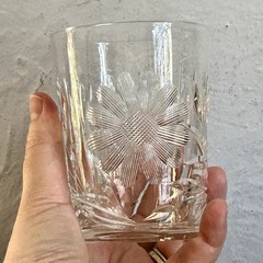 2 Vintage Floral Pattern Crystal Tumblers