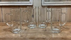 Paul Sebastian Gift Set Of 4 21 Oz. Thick Glass Beer Mugs -Made in France